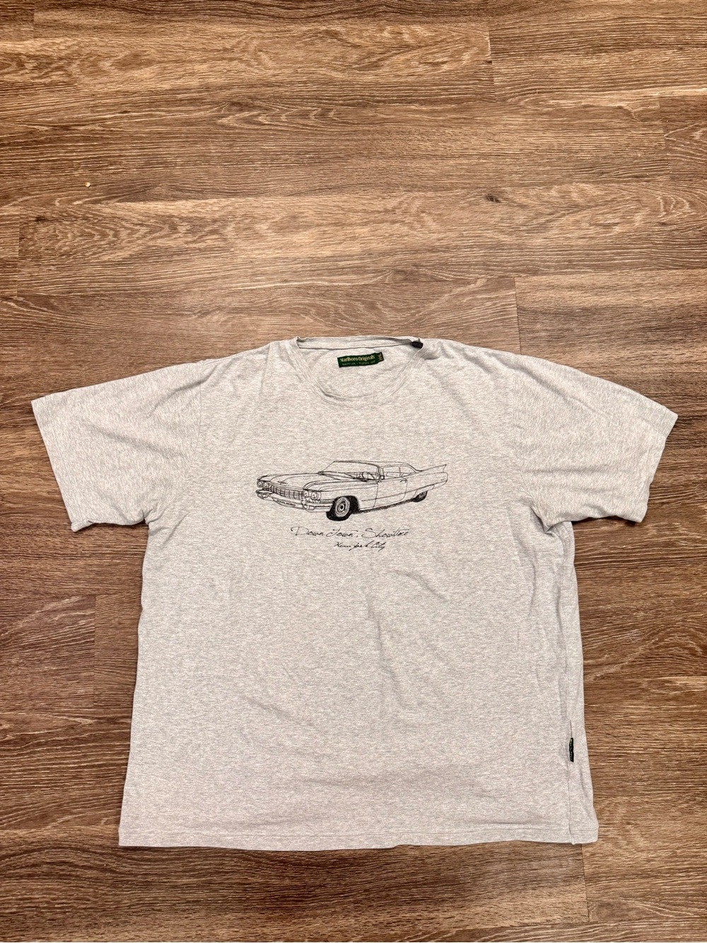 Vintage Marlboro Originals XXL Cadillac Graphic Tee New York City Gray Shirt